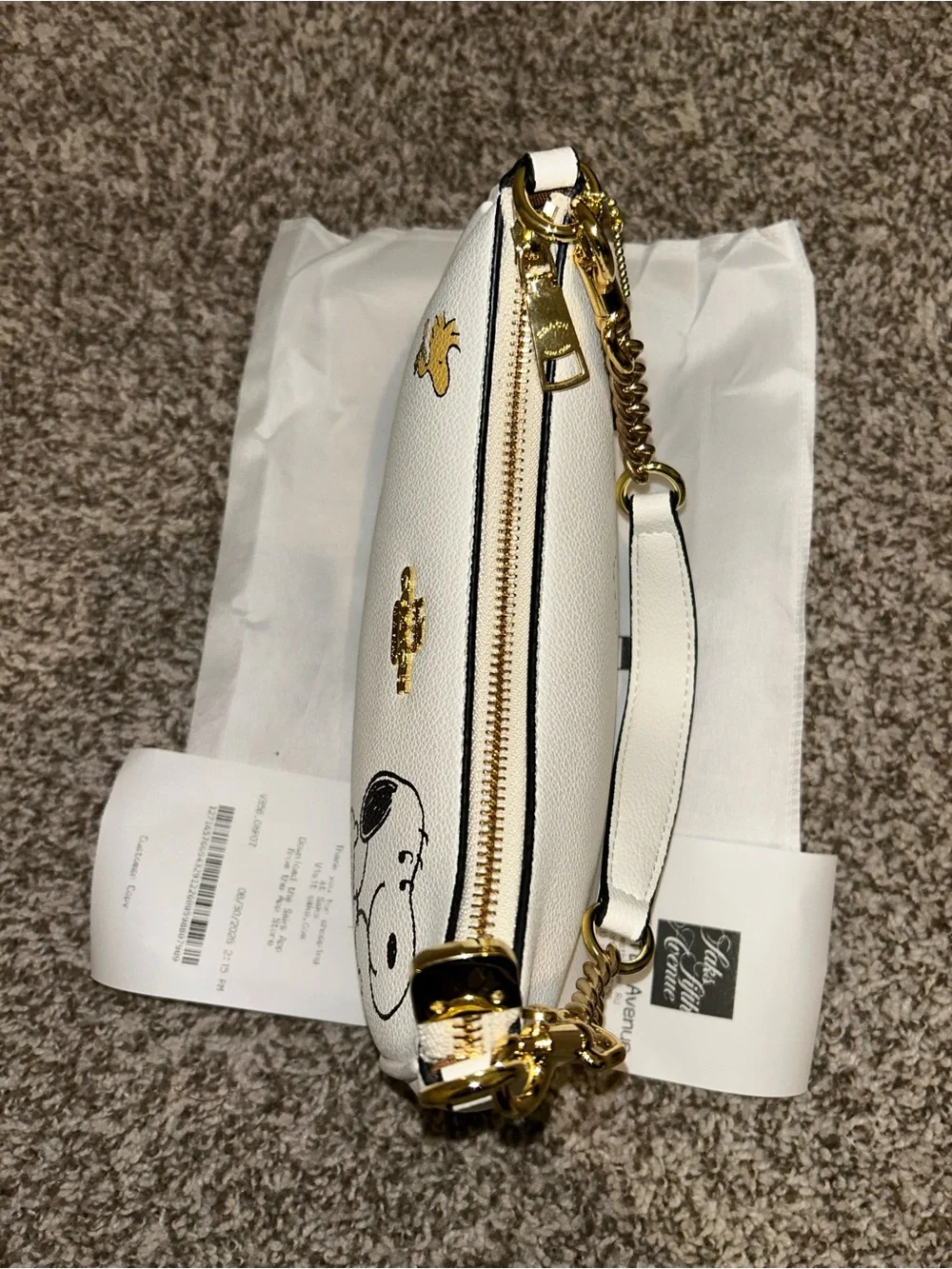Coach x Snoopy white shoulder bag